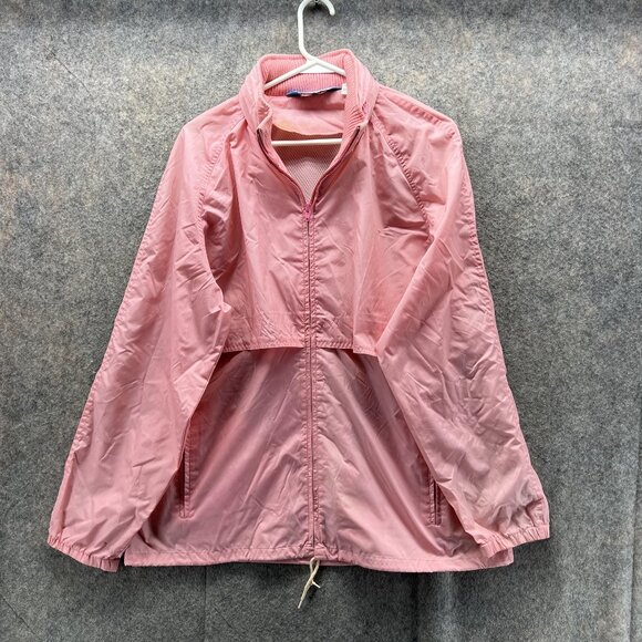 Woolrich Jacket Men Large Teton Pink Full Zip Performance Anorak Windbreaker Vtg - Picture 1 of 13